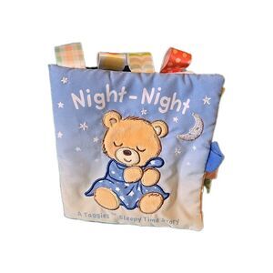 Taggies Sleepy Time Story Baby Fabric Book Squeaker Crinkle Mary Meyer 6” x 6”